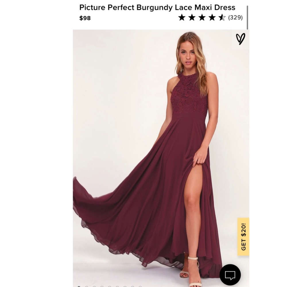 Lulu’s burgundy maxi dress - size small. NWT